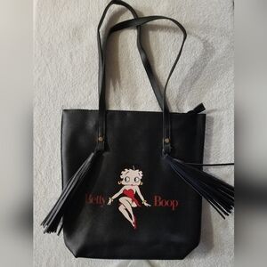Betty Boop Black and Red Tote Bag with Tassels
